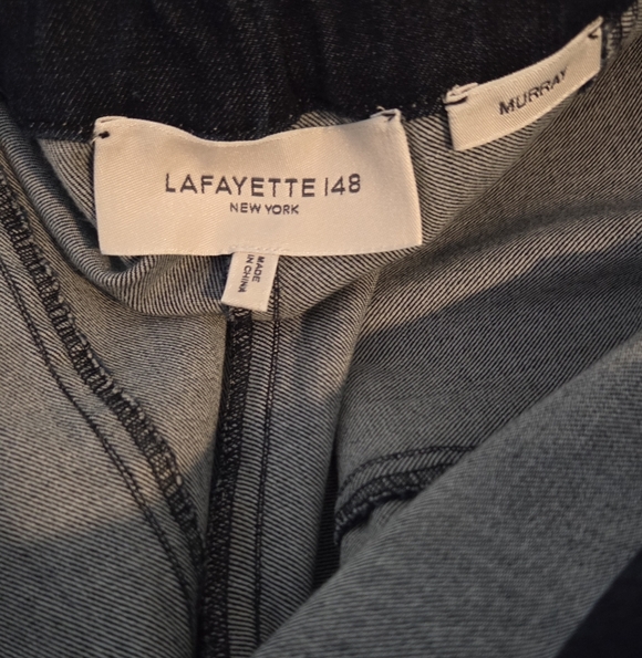 Lafayette 148 New York Murray Pull On Blue Skinny Jeans, Size L - Picture 6 of 13